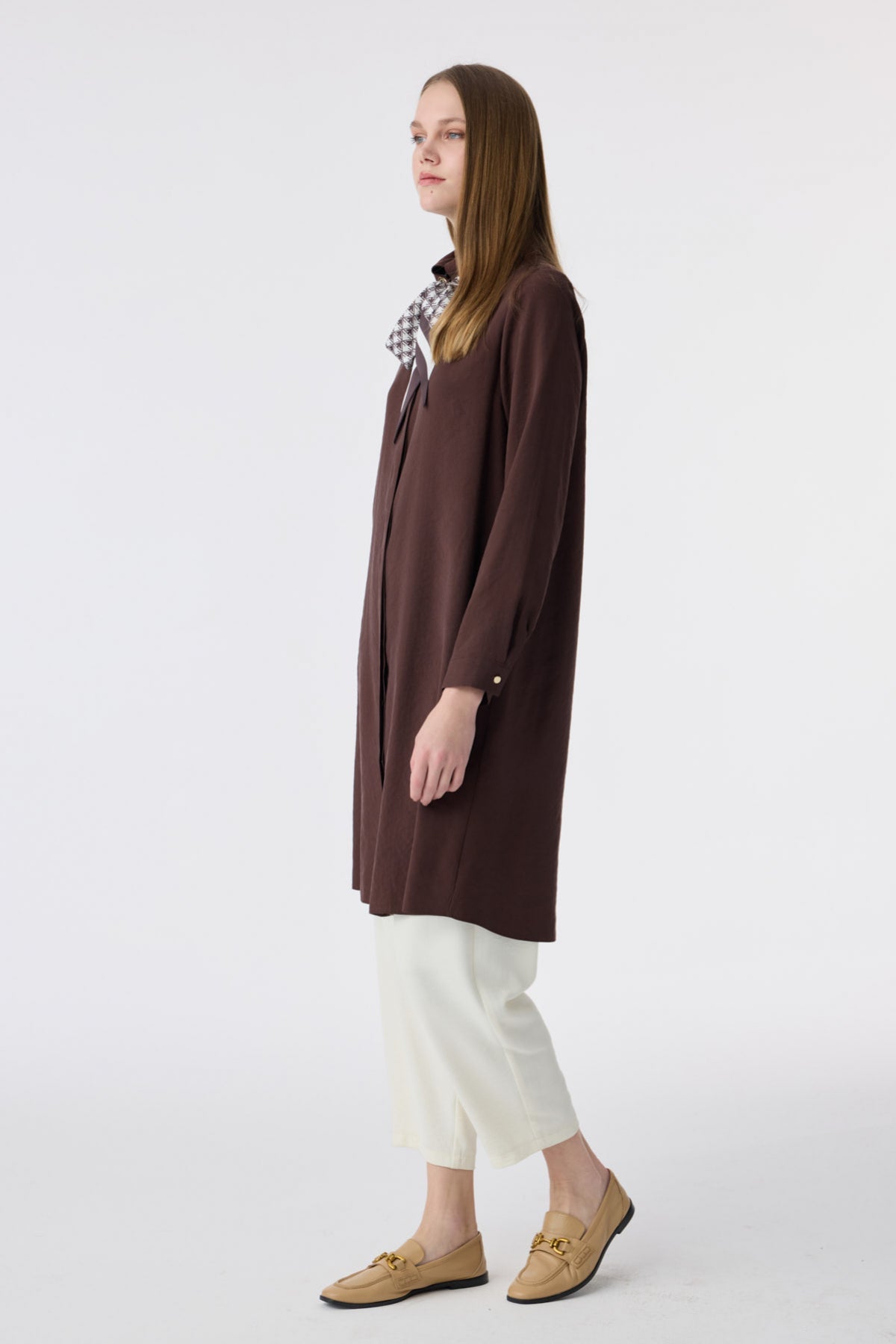 T-1657 VALEA TUNİK 38-46 Kahve Tunik 1657