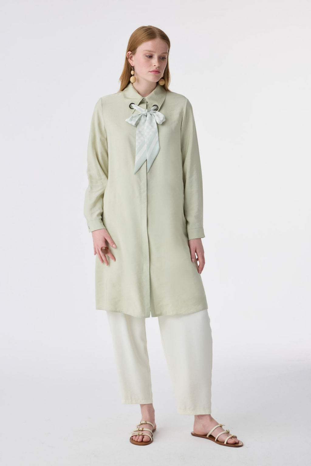 T-1657 VALEA TUNİK 38-46 Mint Tunik 1657