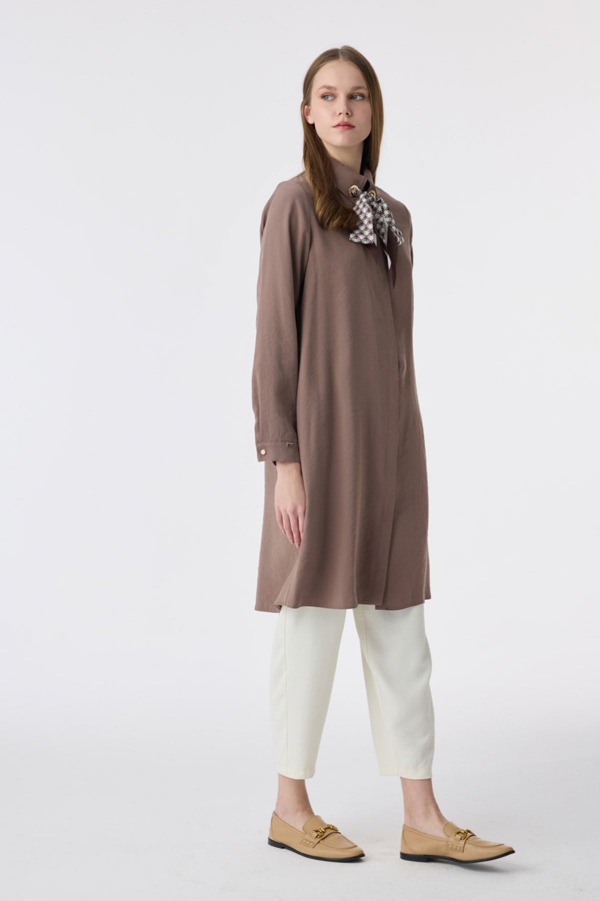 T-1657 VALEA TUNİK 38-46 Vizon Tunik 1657