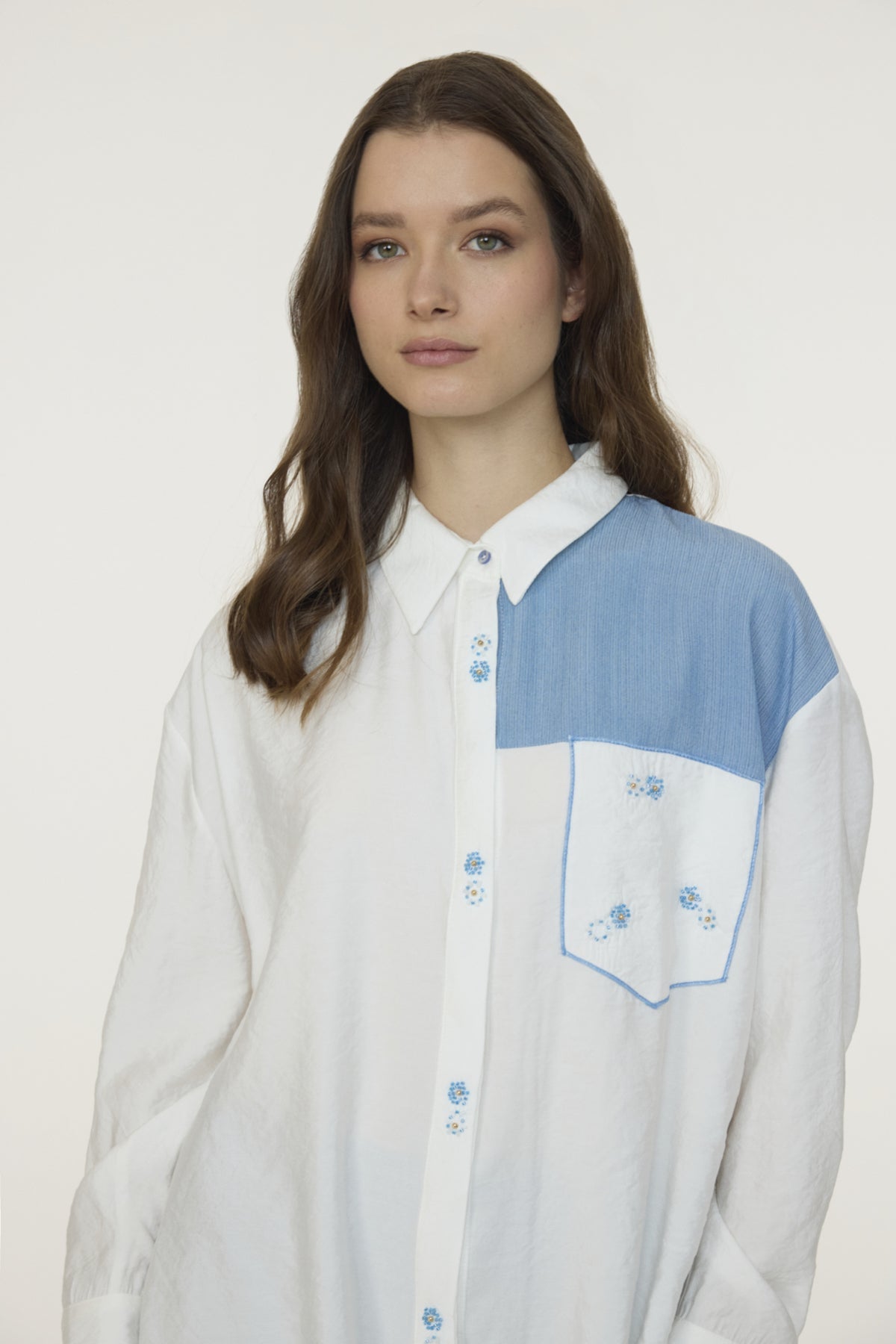 T-1660 SOLENA TUNİK 38-46 Ekru Tunik 1660