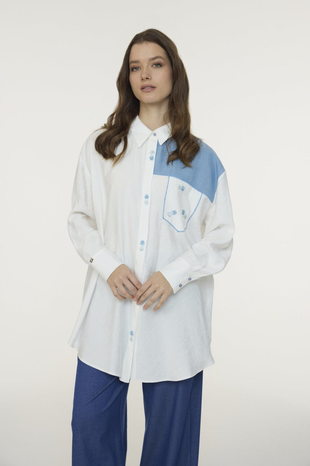 T-1660 SOLENA TUNİK 38-46 Ekru Tunik 1660