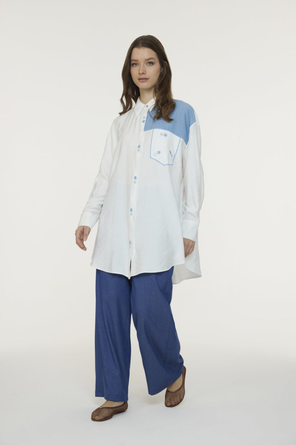 T-1660 SOLENA TUNİK 38-46 Ekru Tunik 1660