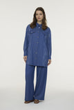 T-1663 LUMİRA TUNİK 42-48 Mavi Tunik 1663