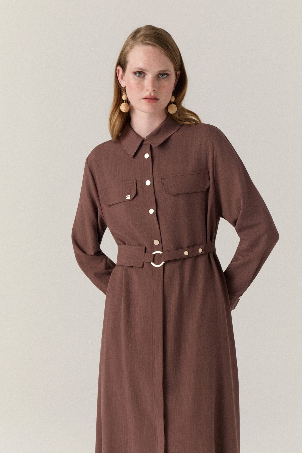 T-1667 SAREL TUNİK 38-44 Kahve Tunik 1667