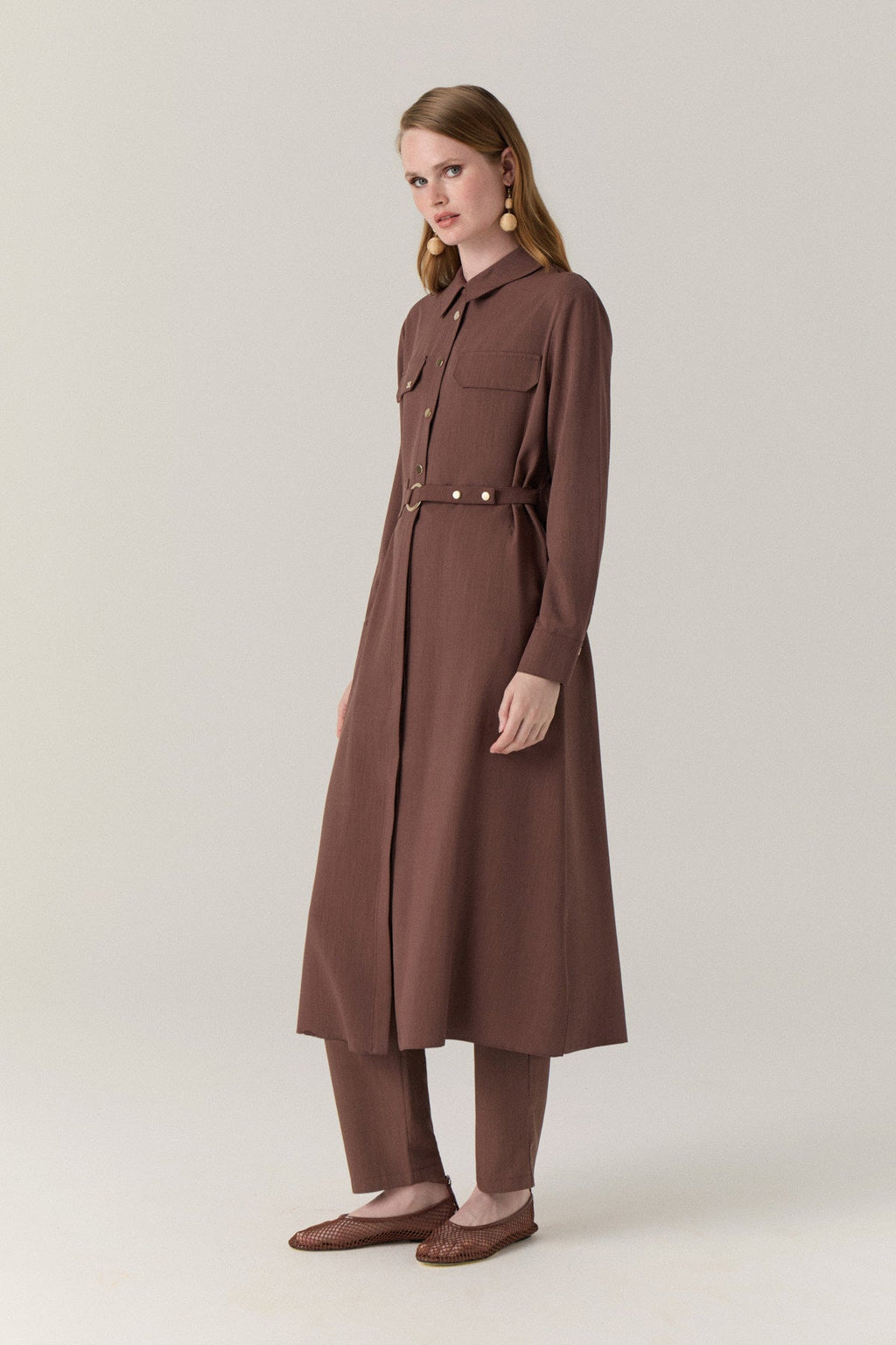 T-1667 SAREL TUNİK 38-44 Kahve Tunik 1667