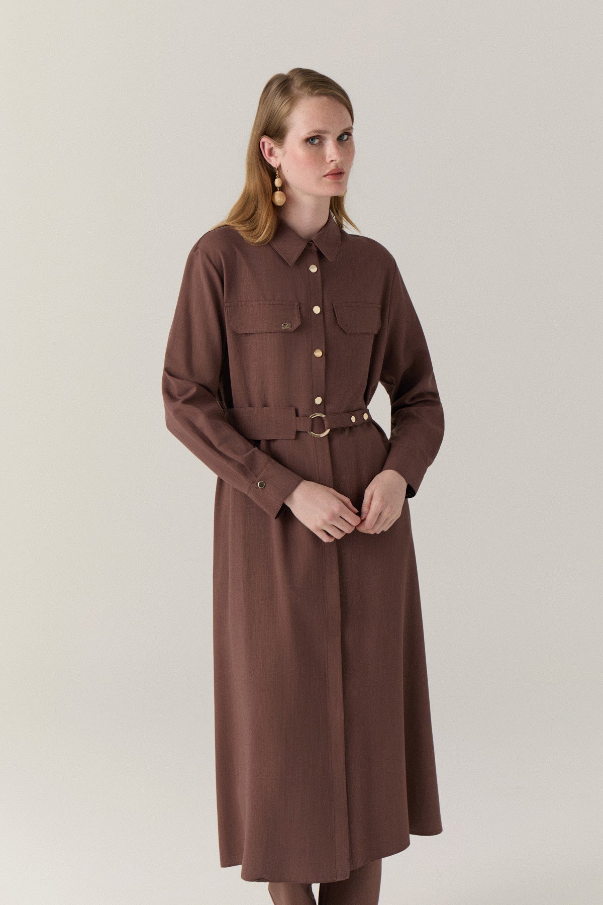 T-1667 SAREL TUNİK 38-44 Kahve Tunik 1667