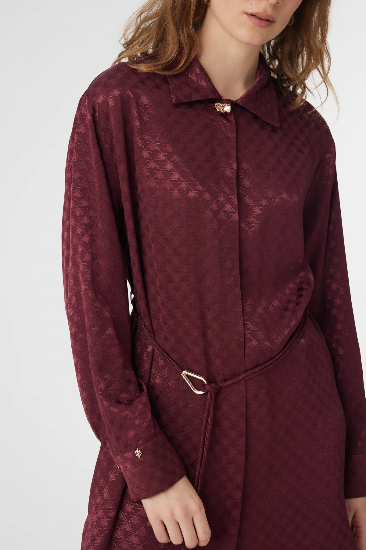T-1670 GLAZE TUNİK 38-46 Bordo Tunik 1670