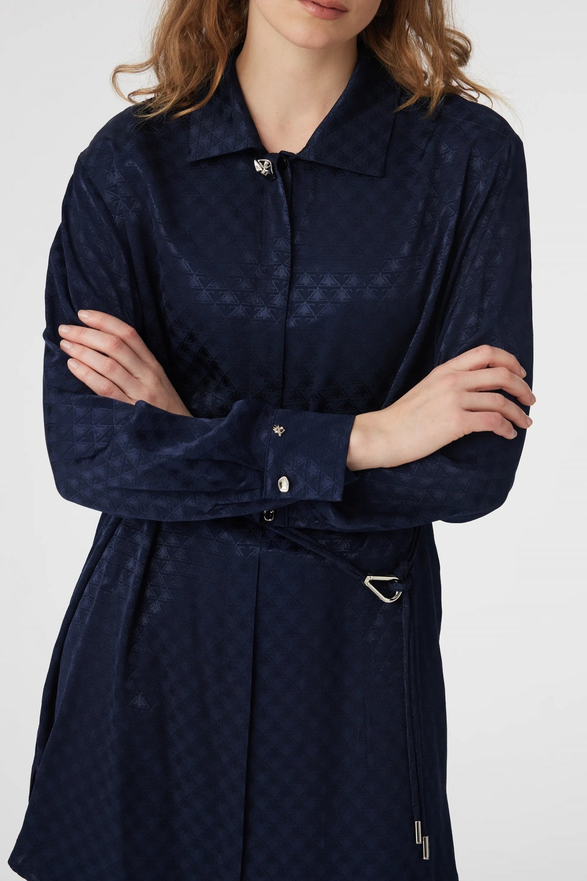 T-1670 GLAZE TUNİK 38-46 Lacivert Tunik 1670