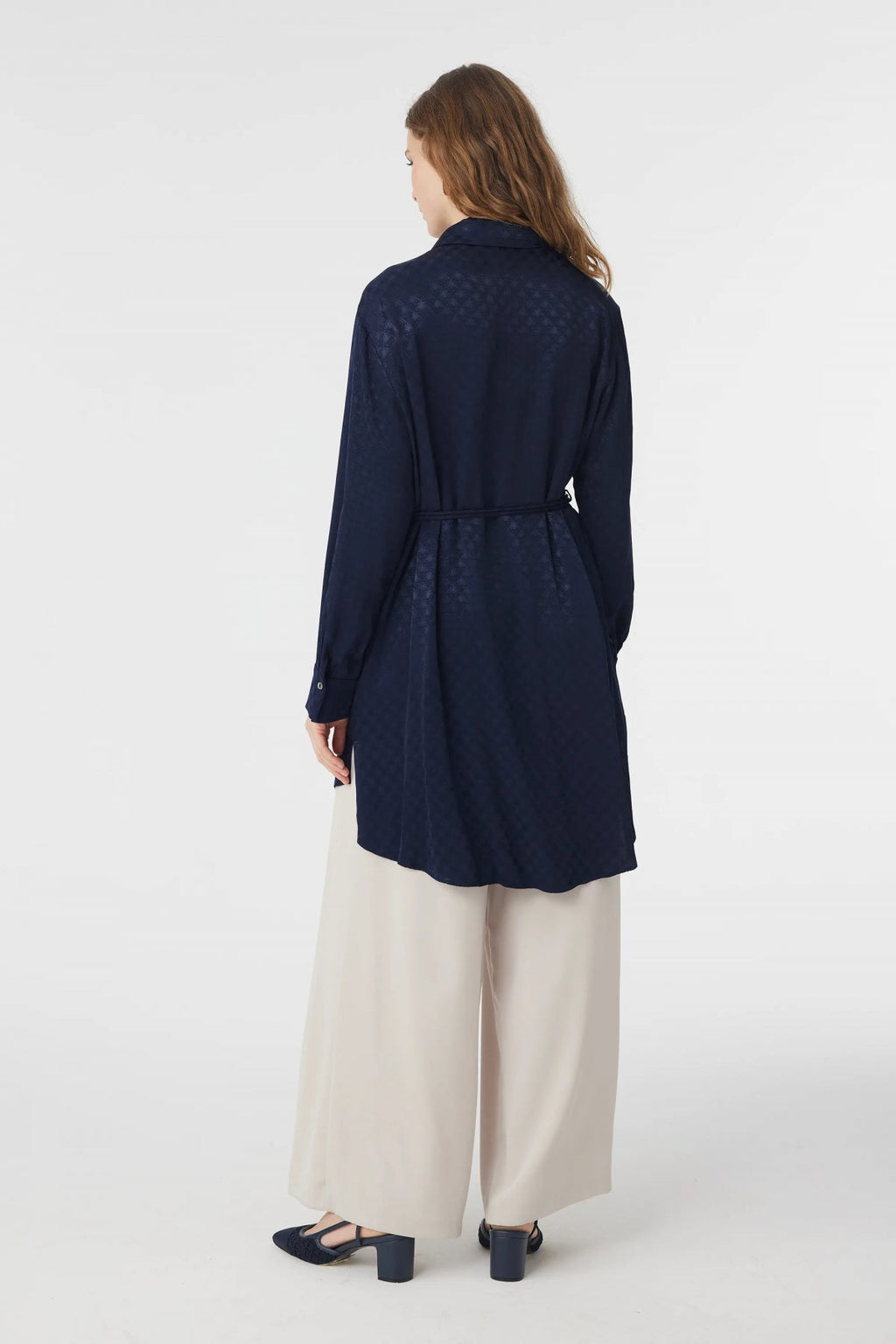 T-1670 GLAZE TUNİK 38-46 Lacivert Tunik 1670