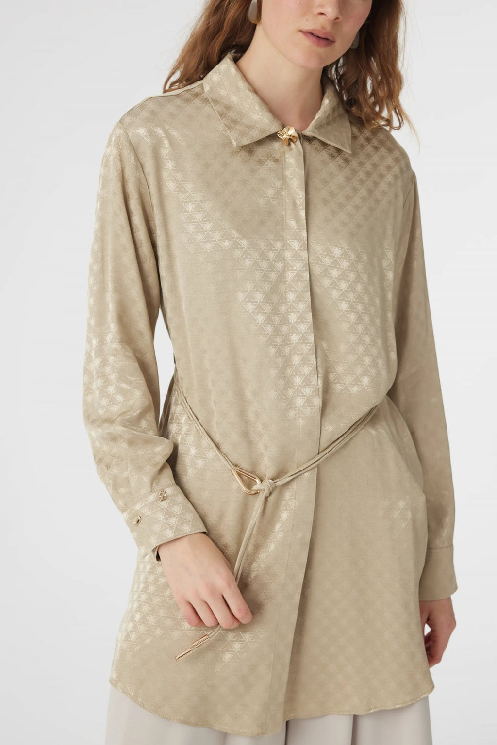 T-1670 GLAZE TUNİK 38-46 Çağla Tunik 1670
