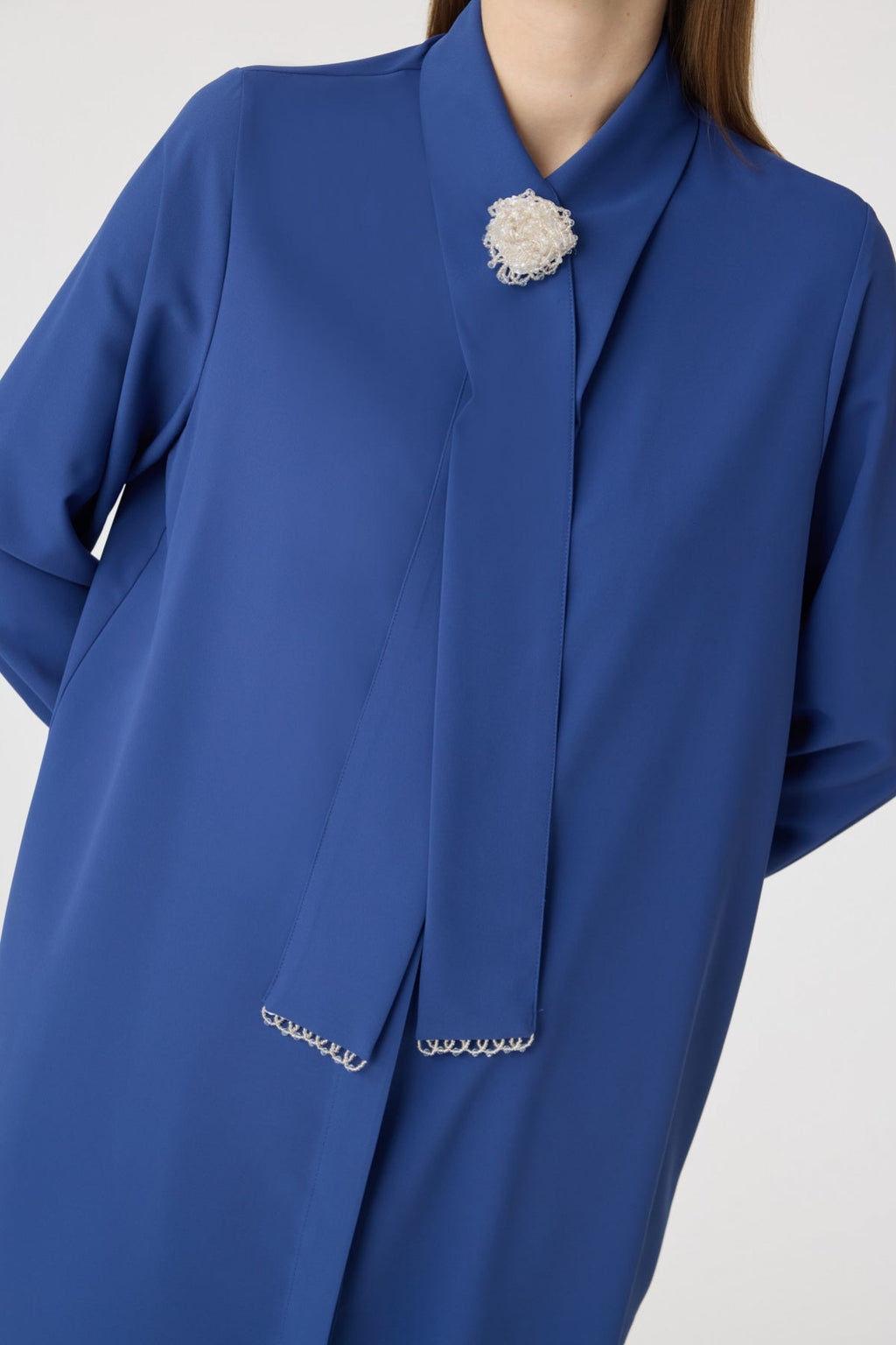 T-1672 SHON TUNİK 44-50 Indigo Tunik 1672