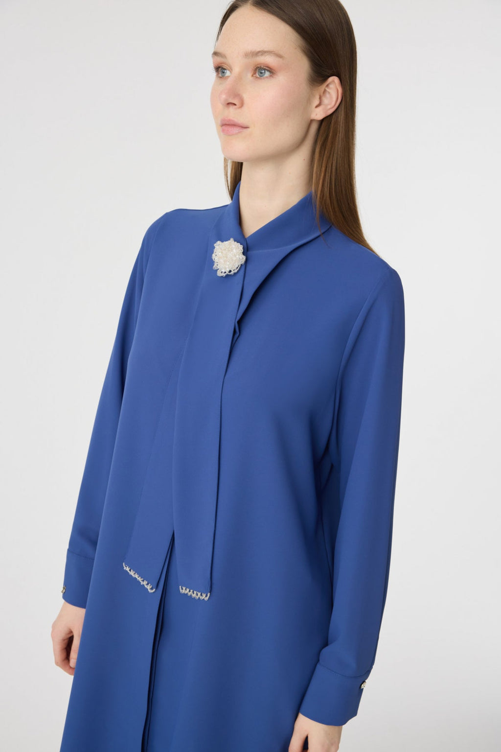 T-1672 SHON TUNİK 44-50 Indigo Tunik 1672