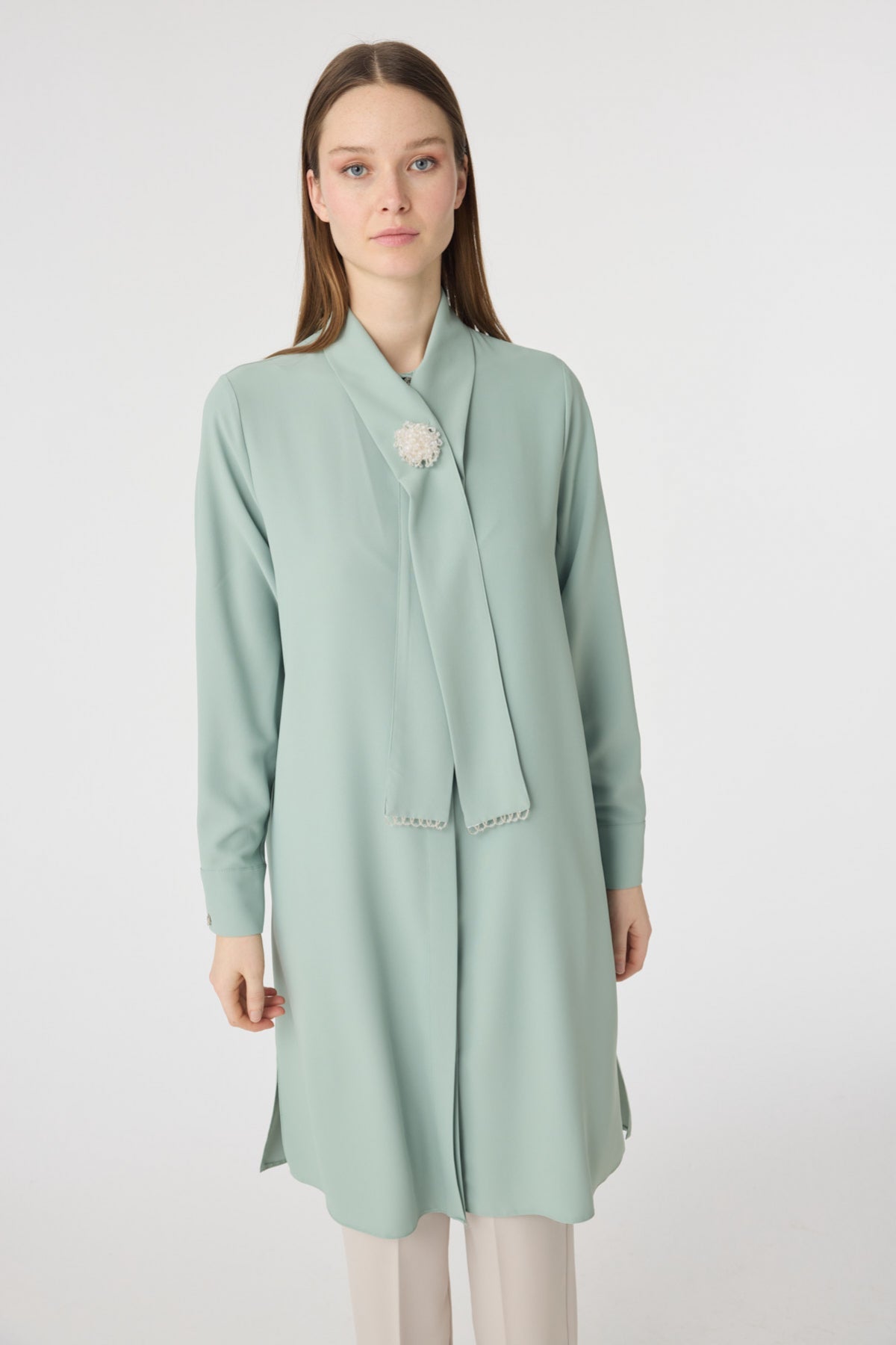 T-1672 SHON TUNİK 44-50 Mint Tunik 1672