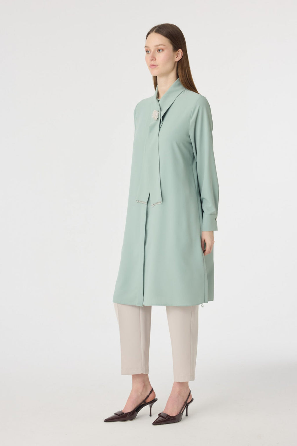T-1672 SHON TUNİK 44-50 Mint Tunik 1672