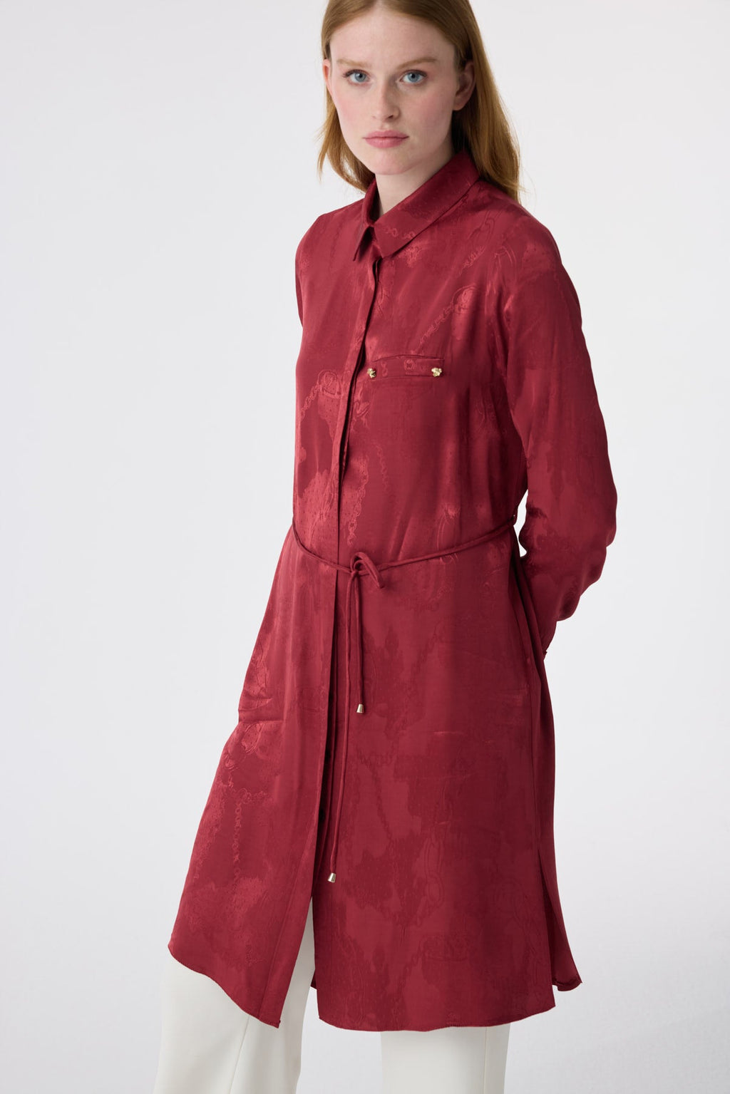 T-1675 MELURE TUNİK 38-46 Bordo Tunik 1675