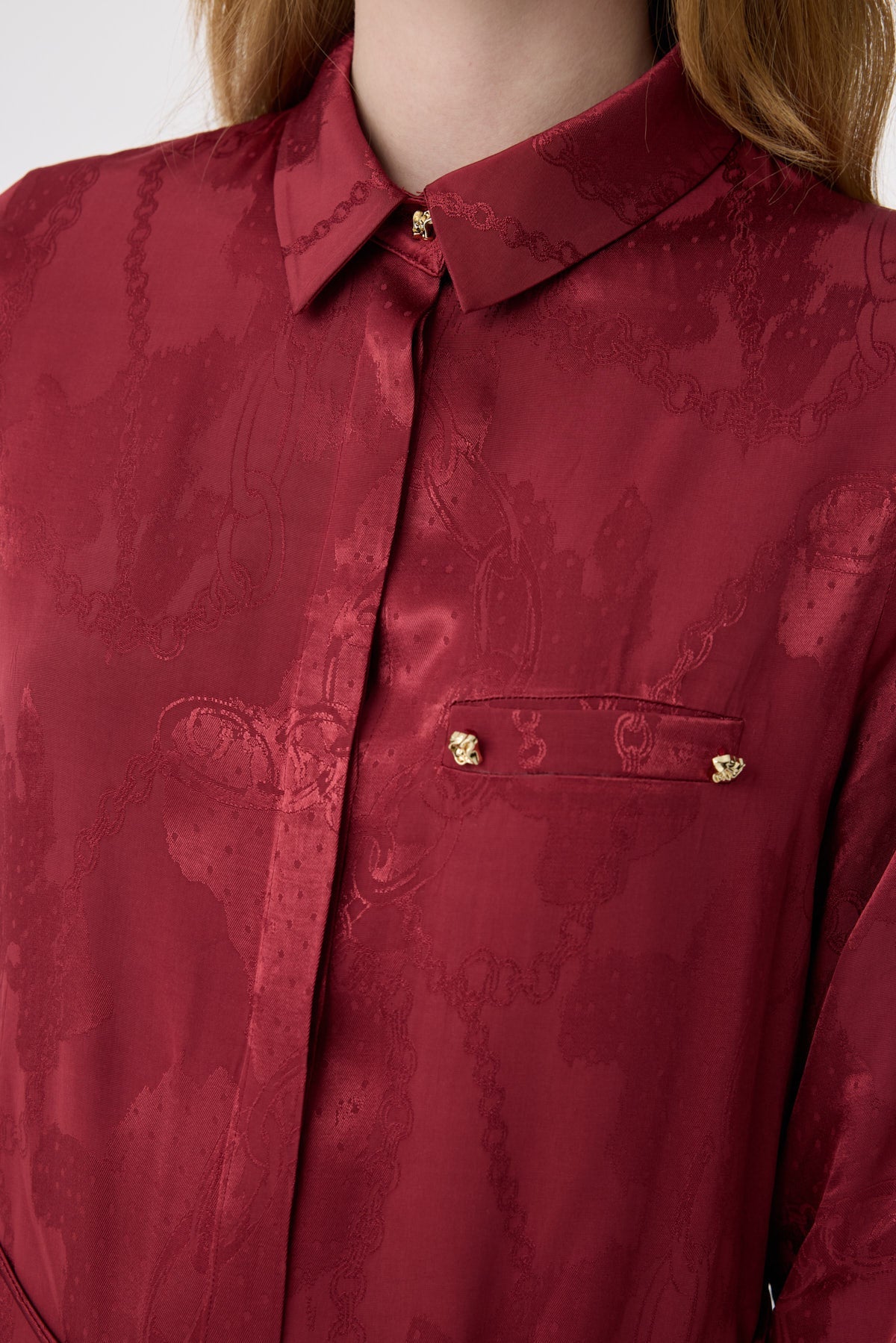 T-1675 MELURE TUNİK 38-46 Bordo Tunik 1675