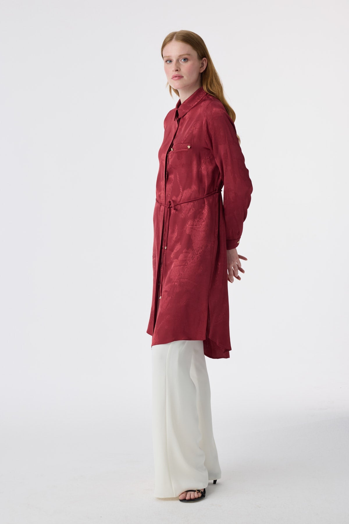 T-1675 MELURE TUNİK 38-46 Bordo Tunik 1675
