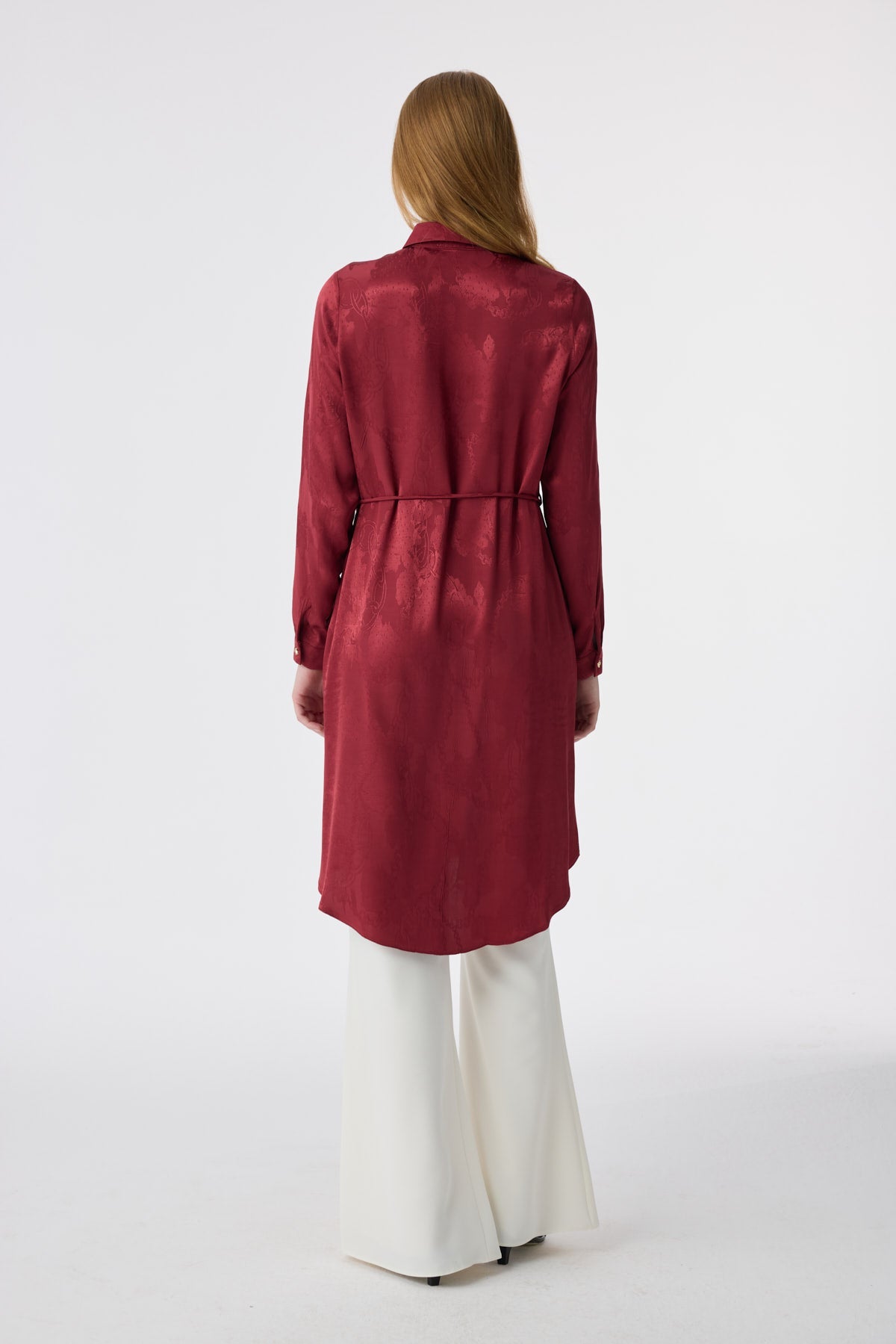 T-1675 MELURE TUNİK 38-46 Bordo Tunik 1675