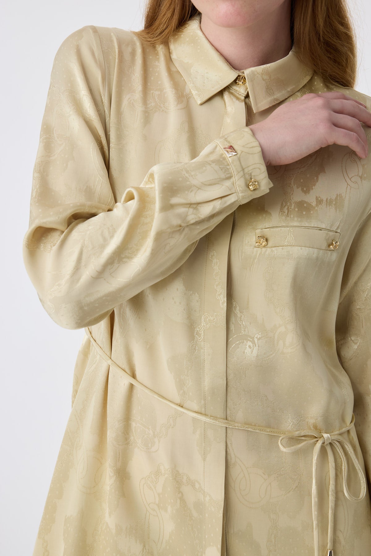 T-1675 MELURE TUNİK 38-46 Gold Tunik 1675