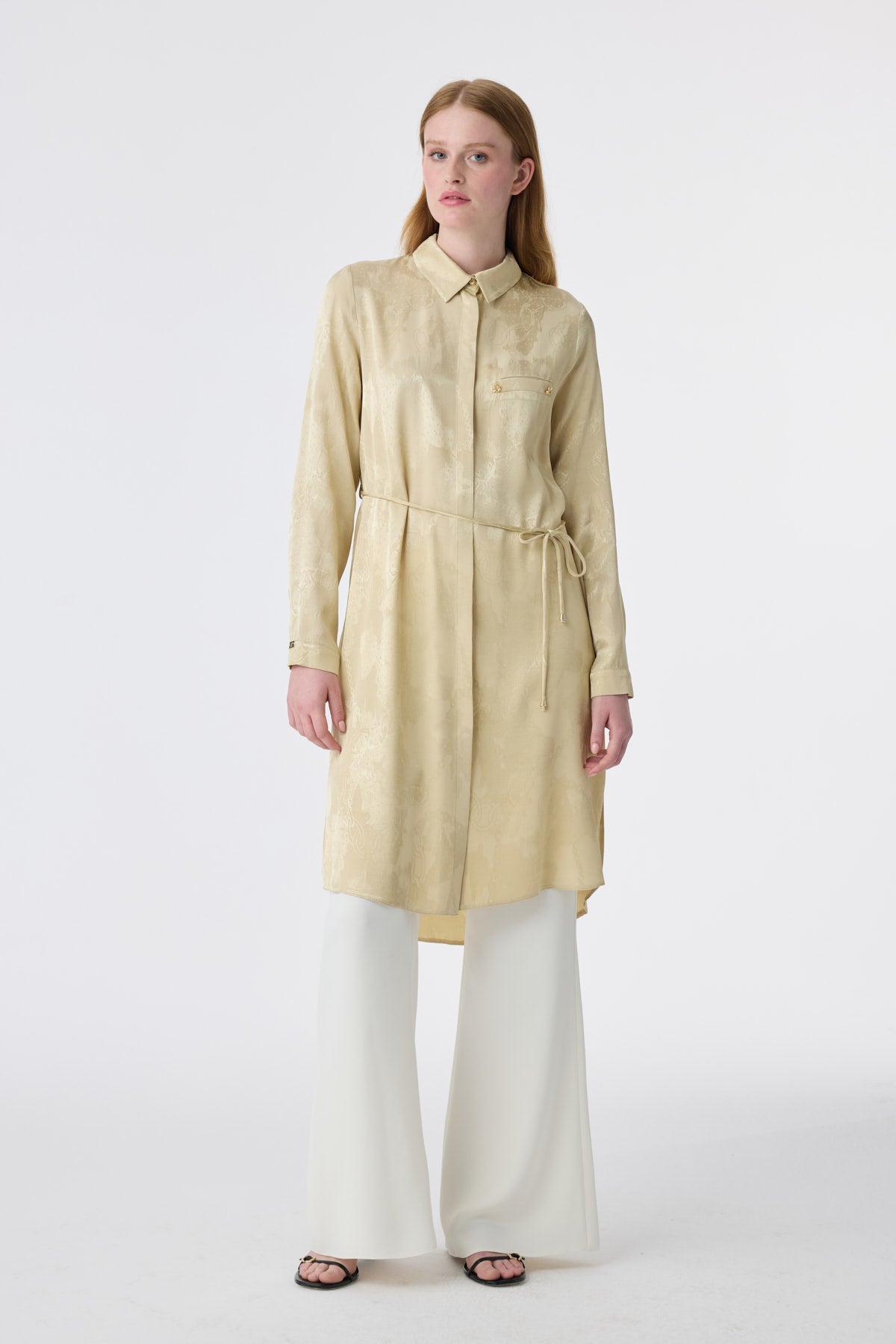 T-1675 MELURE TUNİK 38-46 Gold Tunik 1675