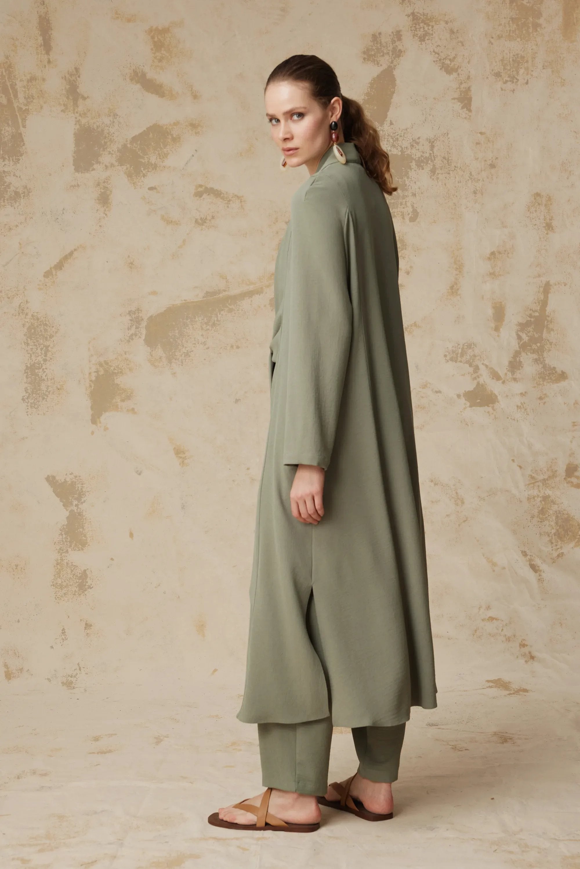 Drape Detaylı Şal Yaka Çağla Takım 1912