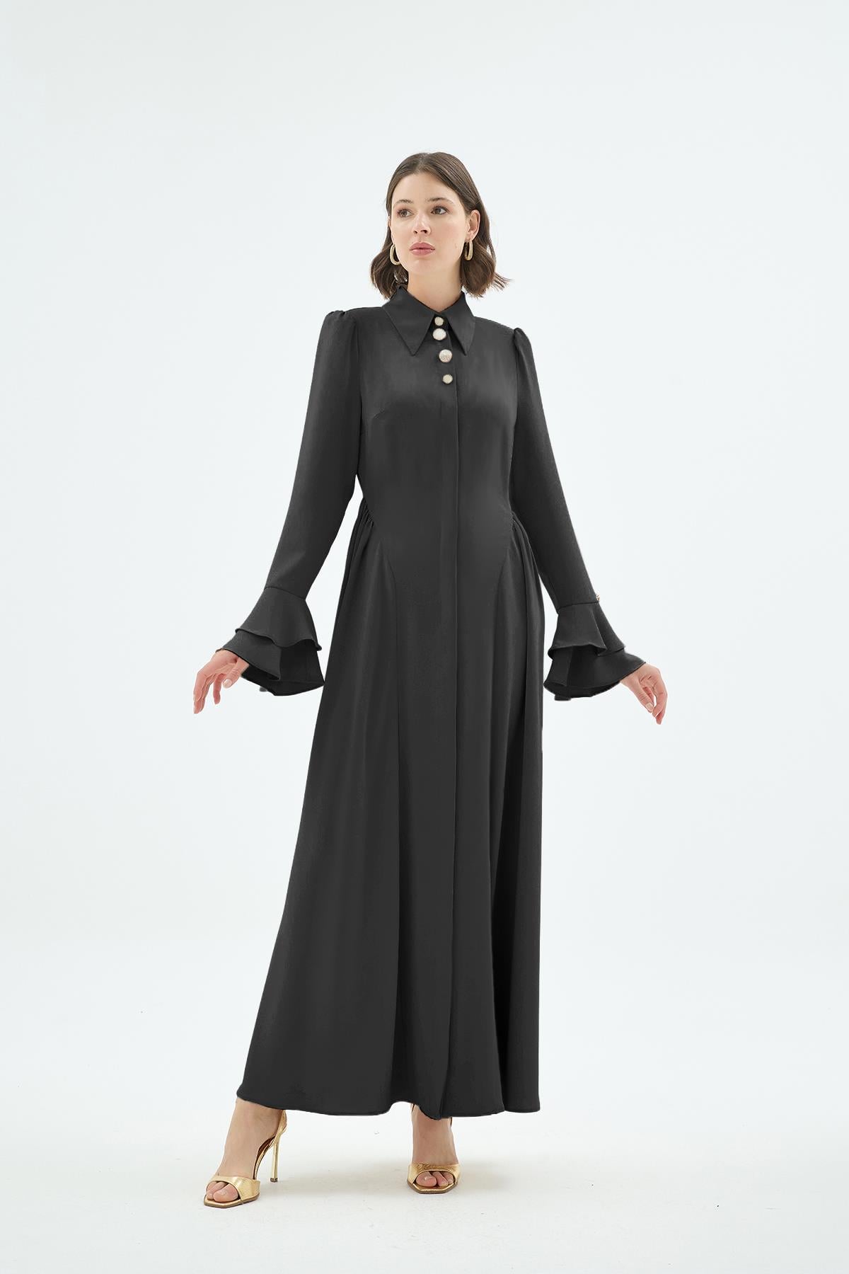30012 Alune Elbise Siyah