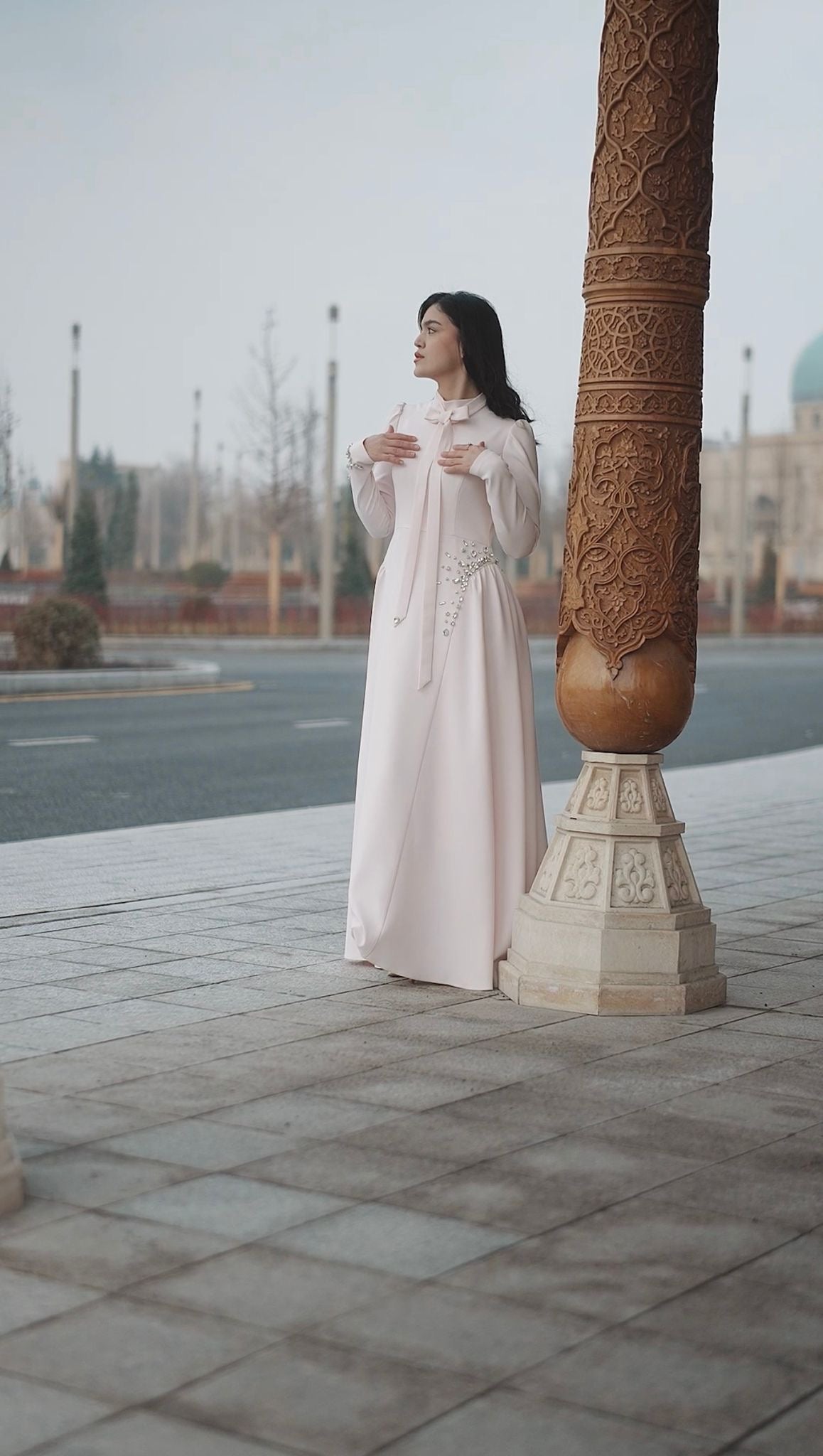 Talia Abiye Açık Pudra