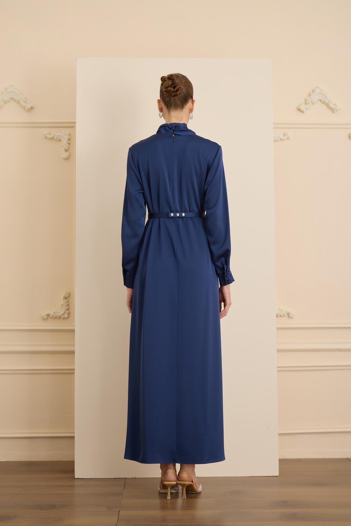 Cristalle Elbise Lacivert