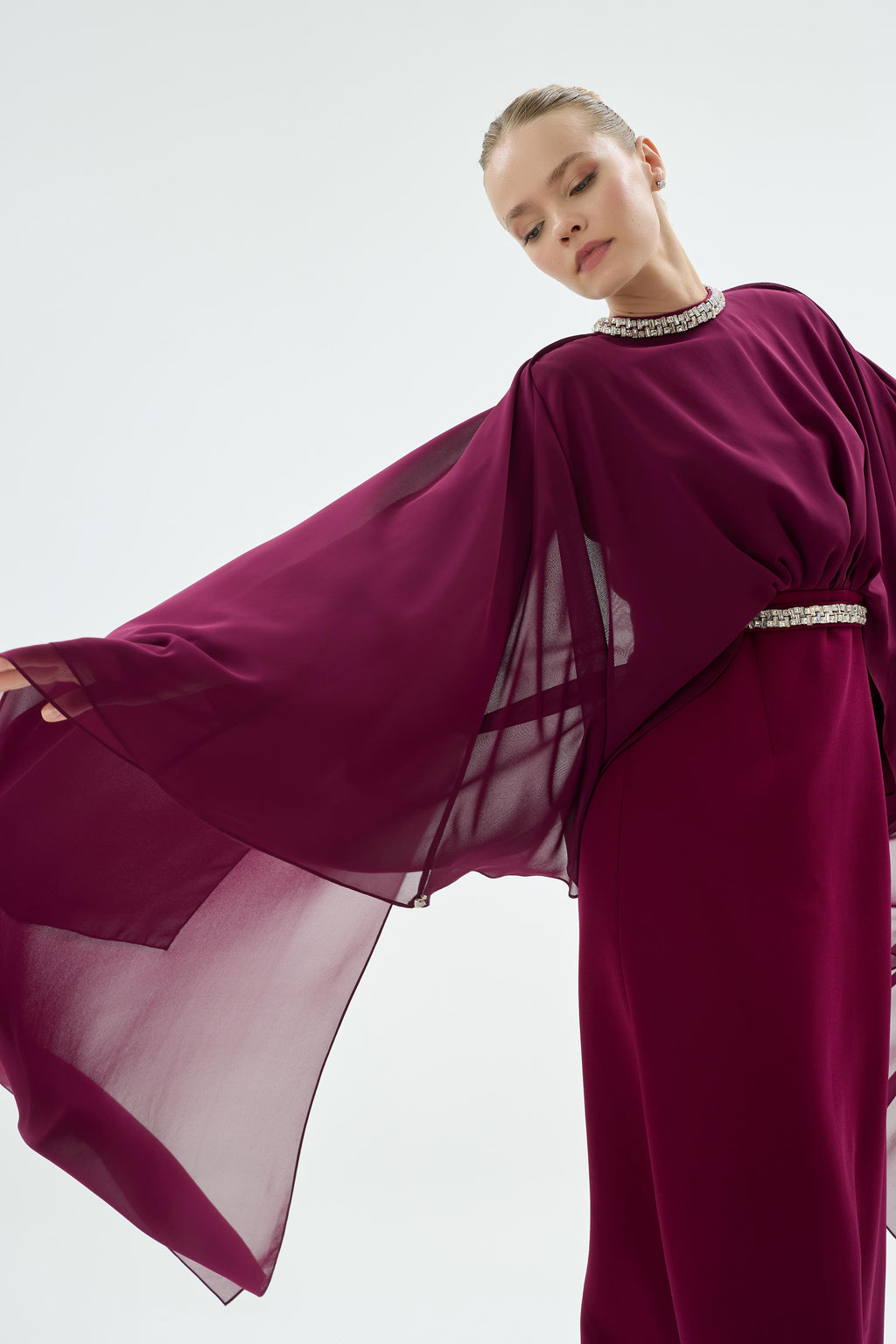 Divina Elbise Bordo