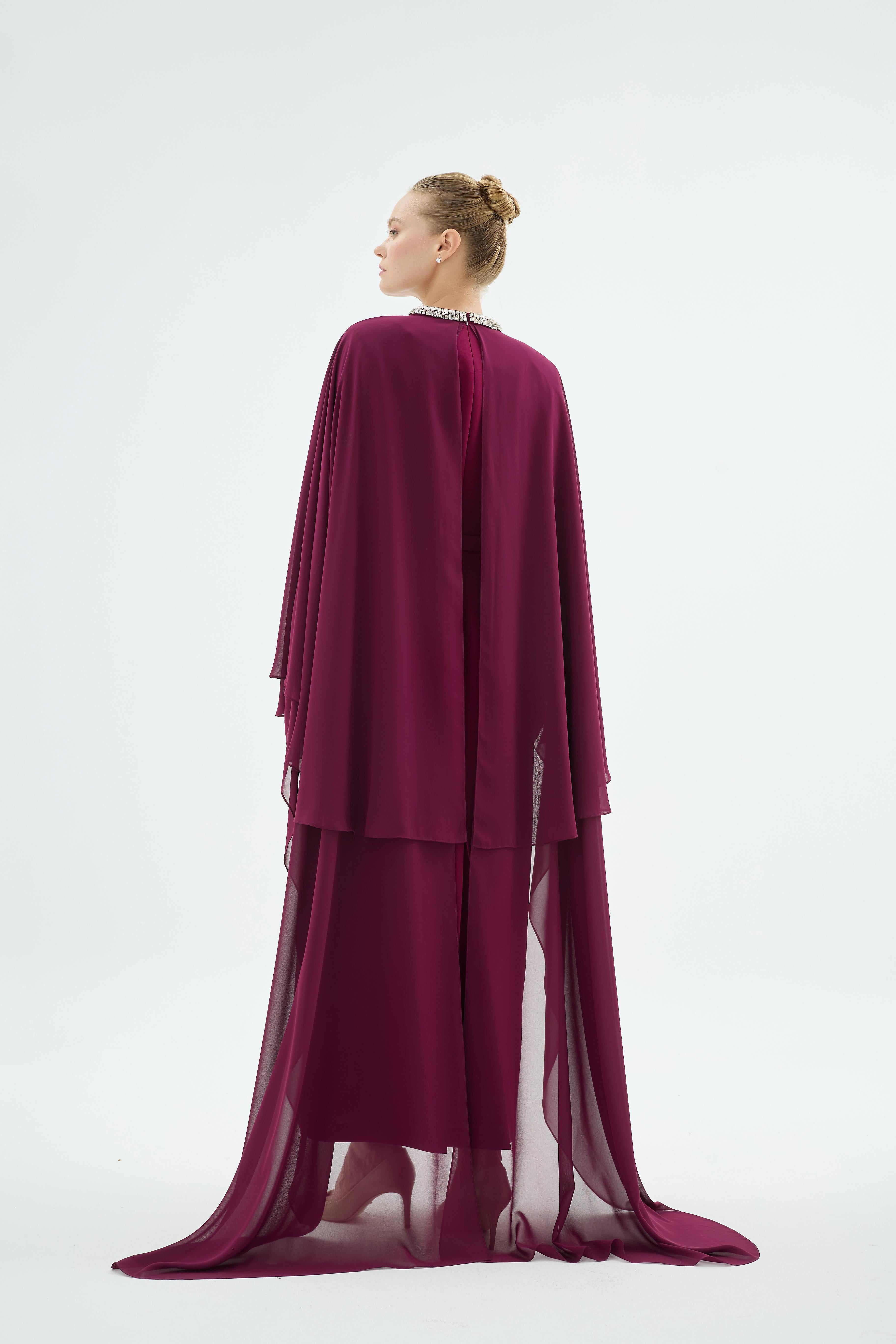Divina Elbise Bordo