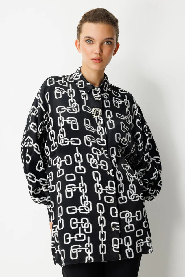 Broş Detaylı Tunik
