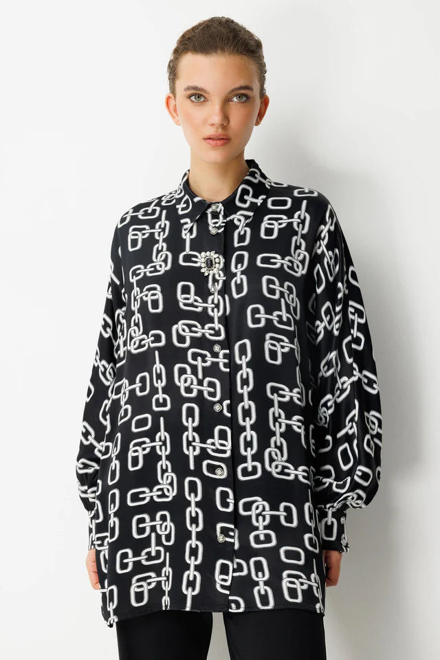 Broş Detaylı Tunik