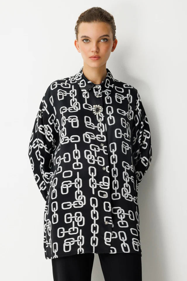 Broş Detaylı Tunik