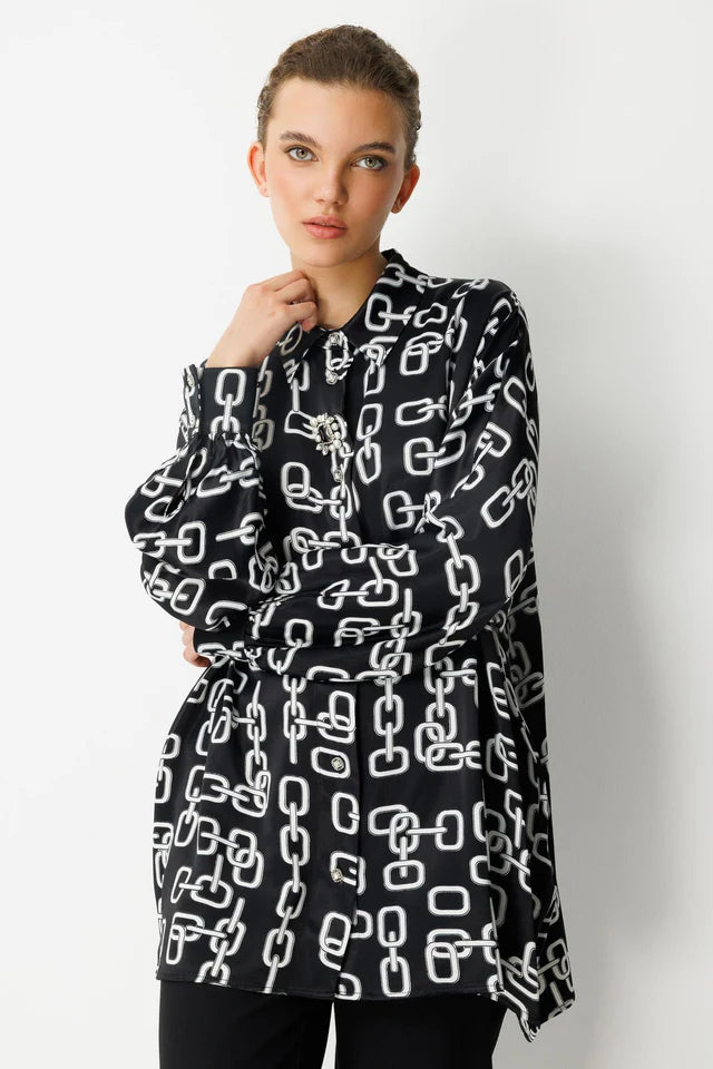 Broş Detaylı Tunik