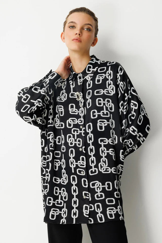 Broş Detaylı Tunik