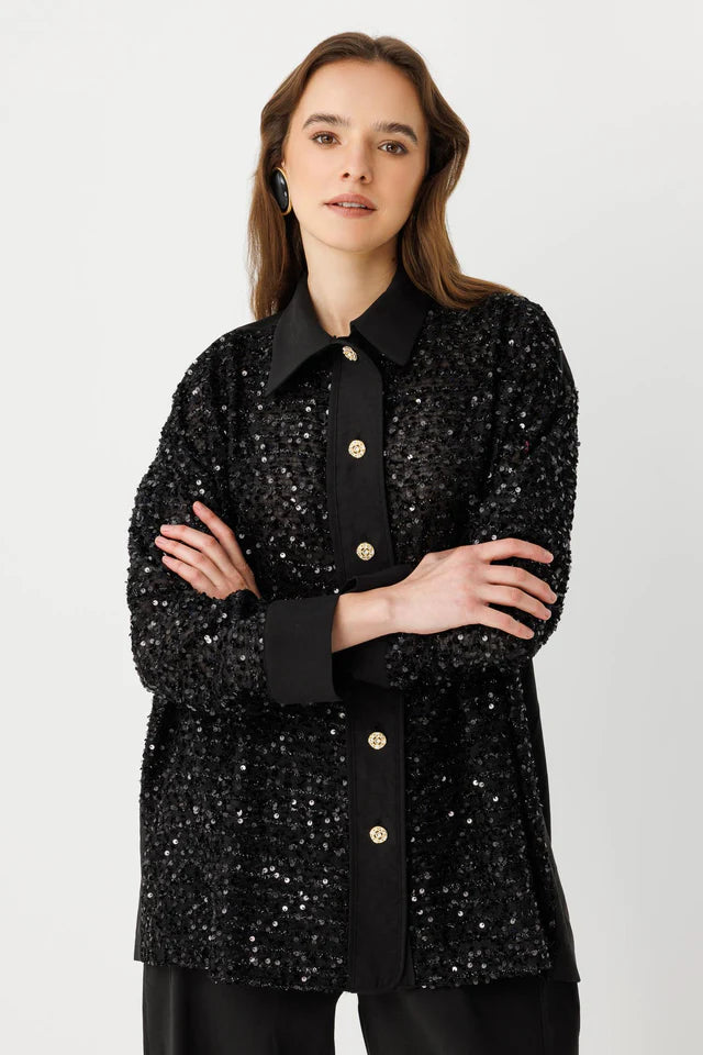 Pul Payetli Oversize Takım