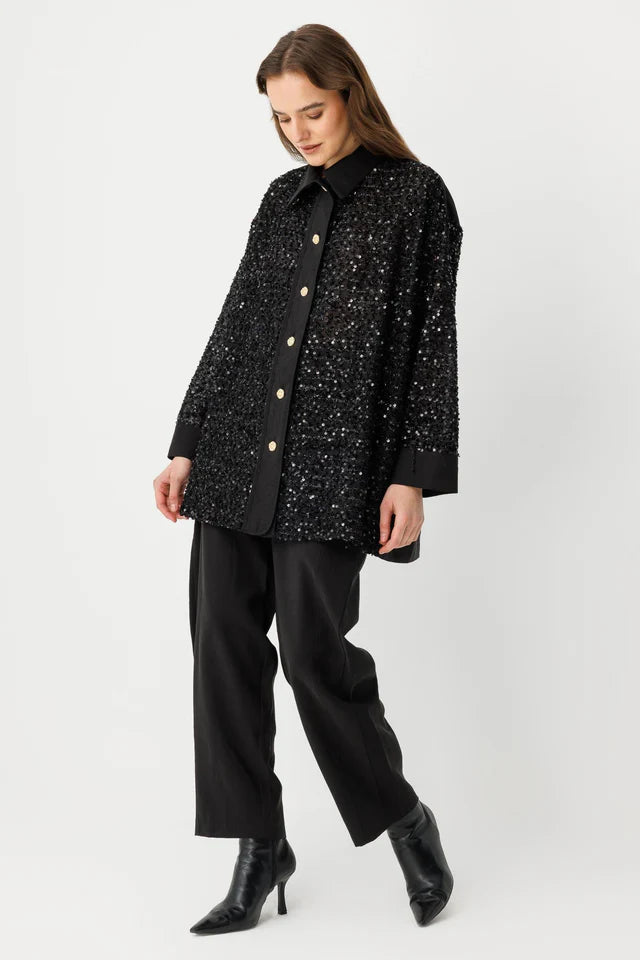 Pul Payetli Oversize Takım
