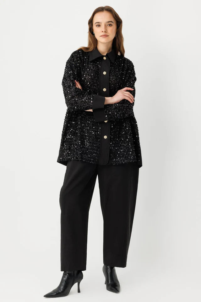 Pul Payetli Oversize Takım