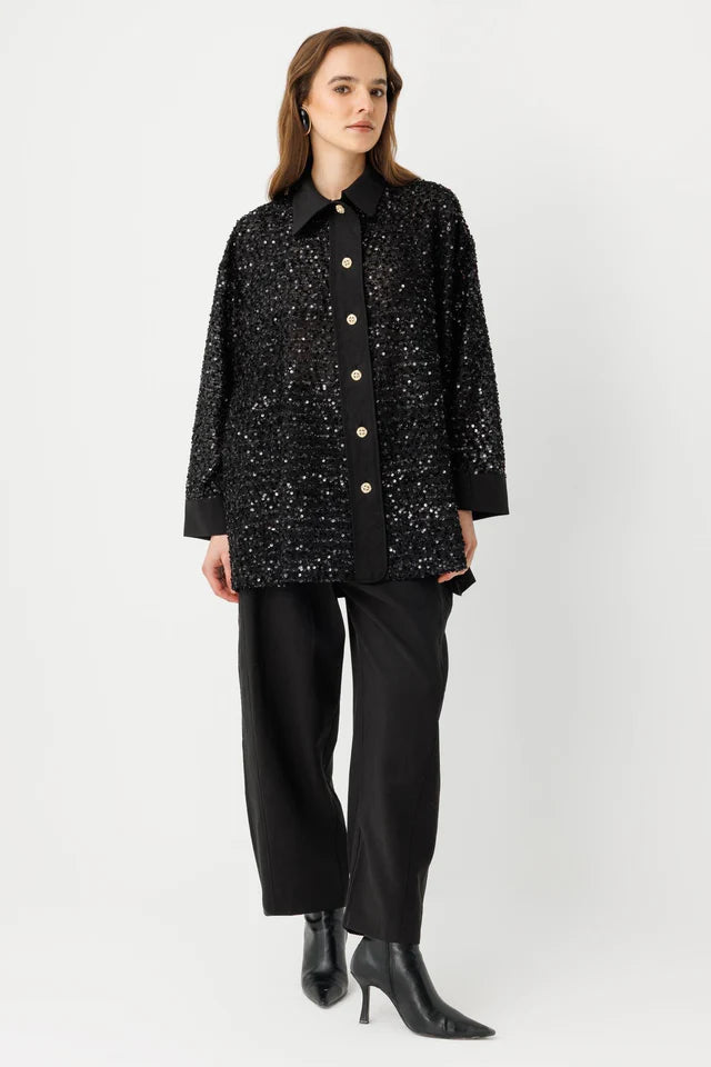 Pul Payetli Oversize Takım