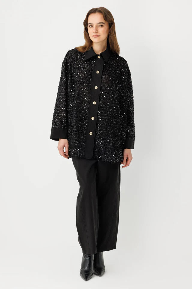 Pul Payetli Oversize Takım