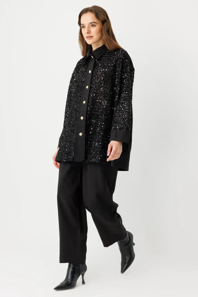 Pul Payetli Oversize Takım