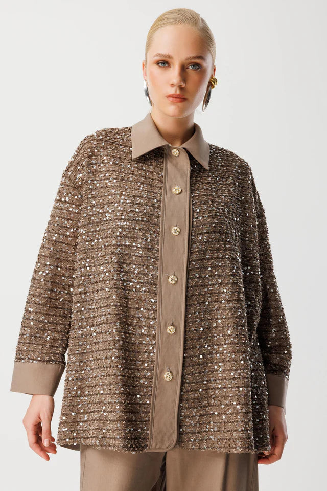 Pul Payetli Oversize Takım