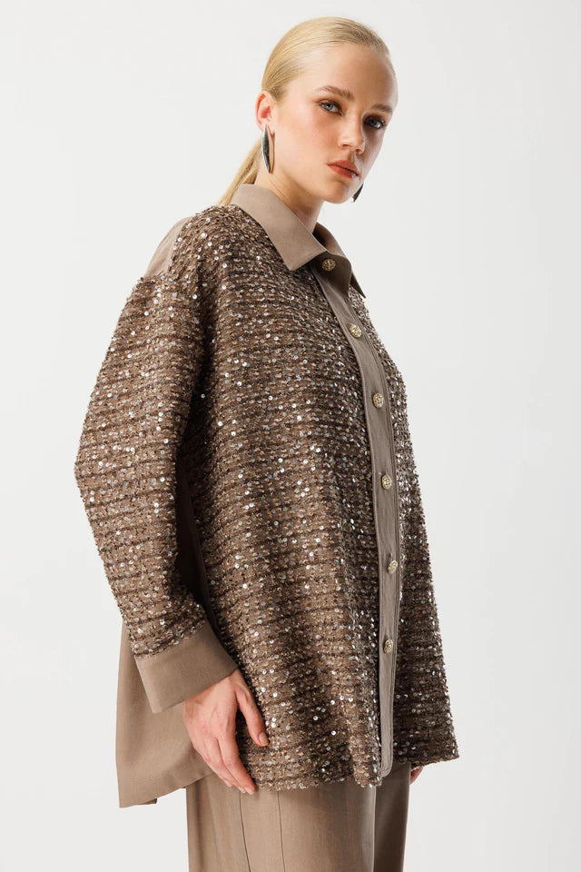 Pul Payetli Oversize Takım