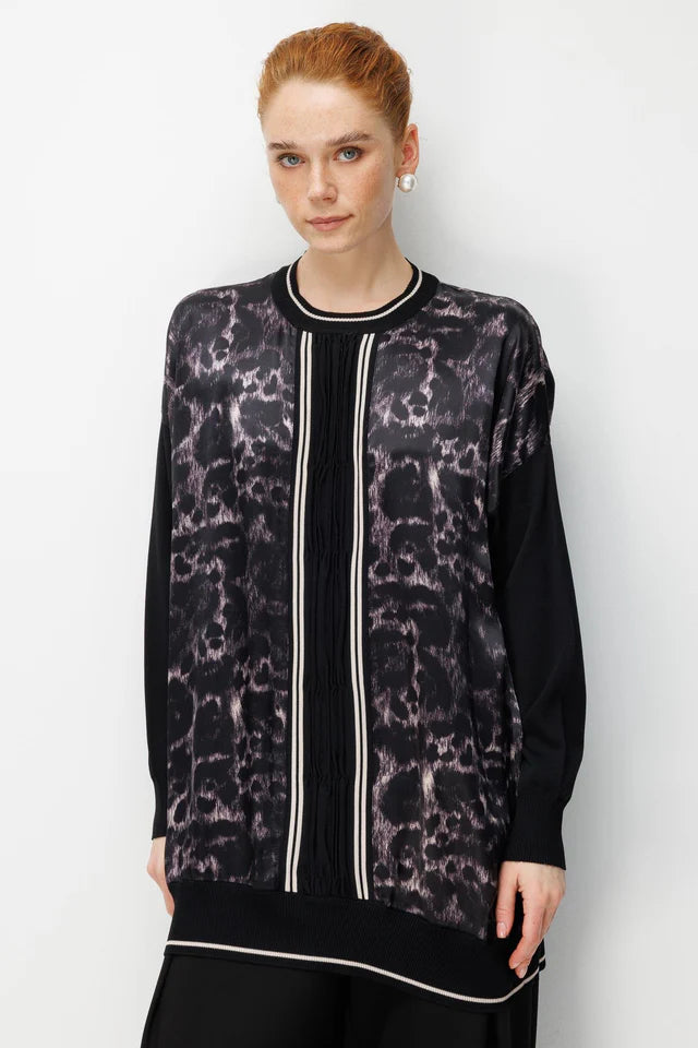 Siyah Leopar Tunik