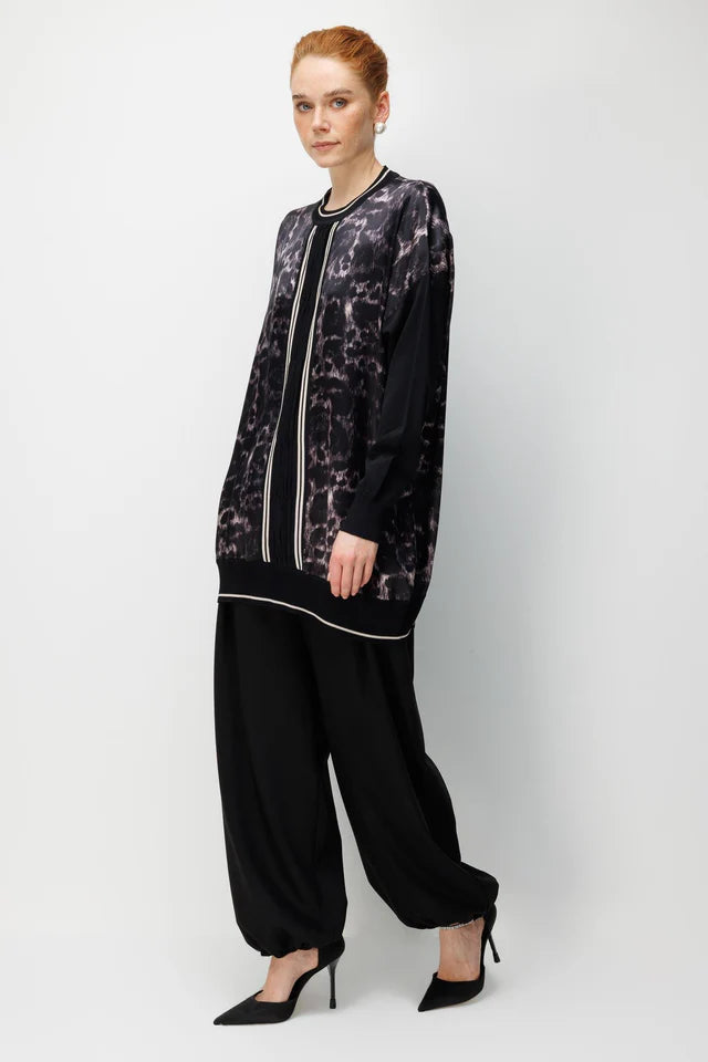 Siyah Leopar Tunik
