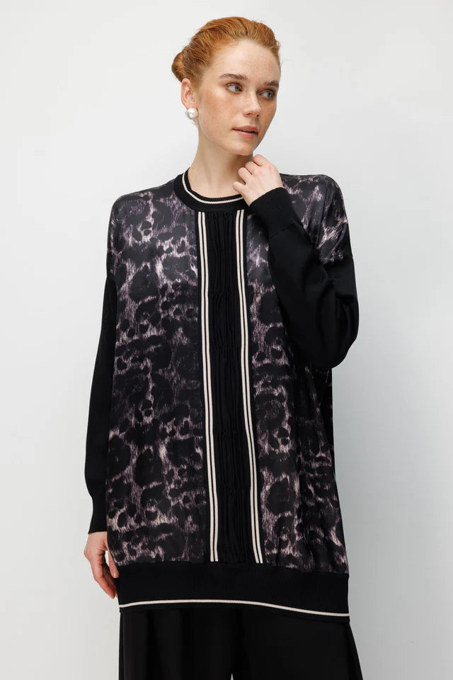 Siyah Leopar Tunik