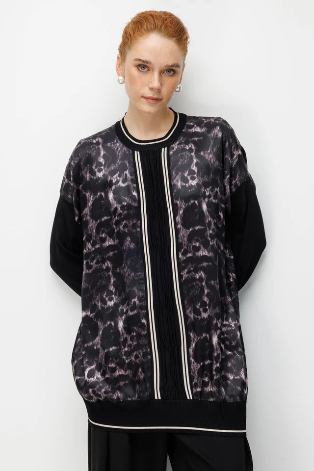 Siyah Leopar Tunik