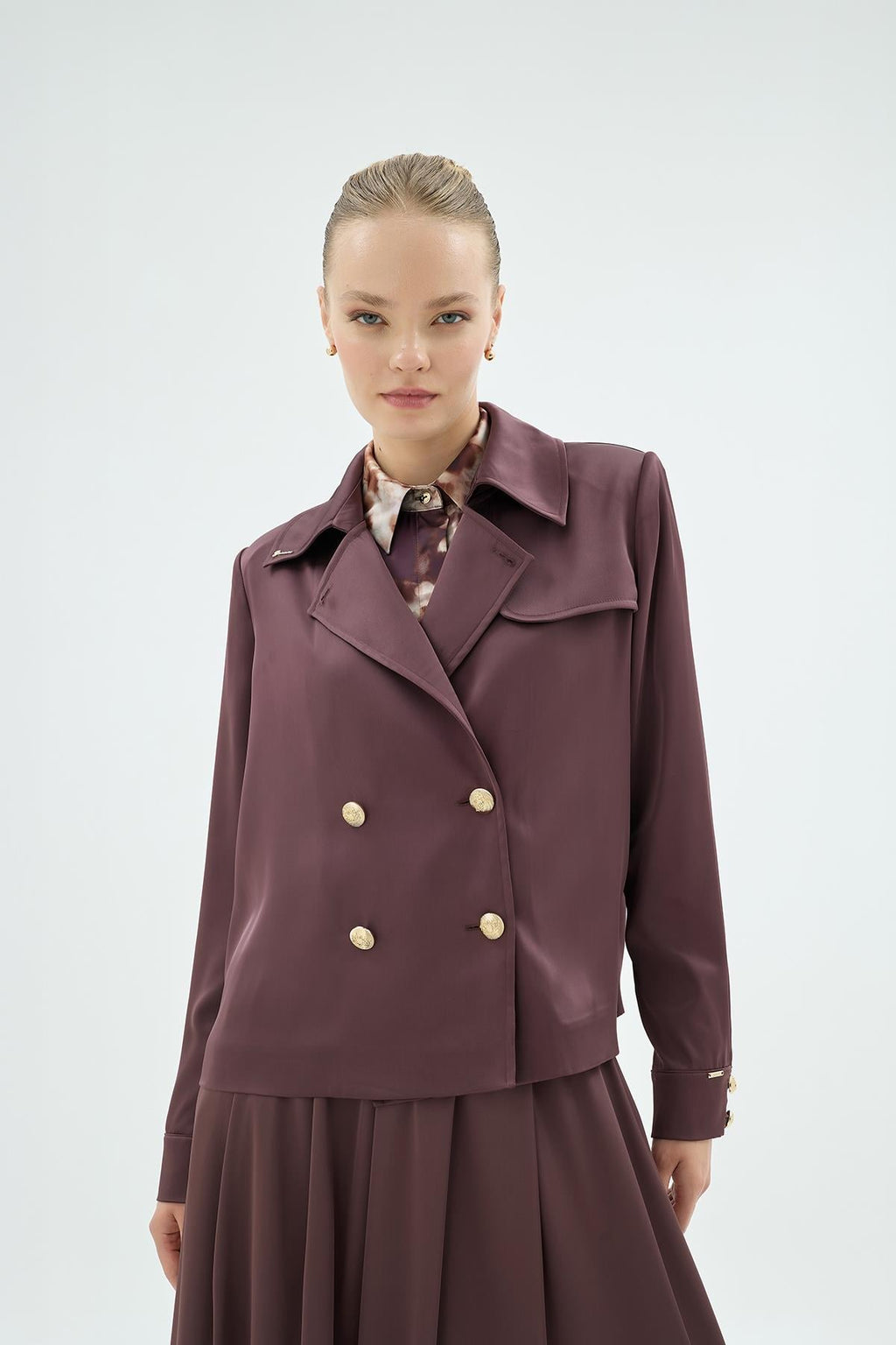 40001 Gigi Yakali Ceket Kahve