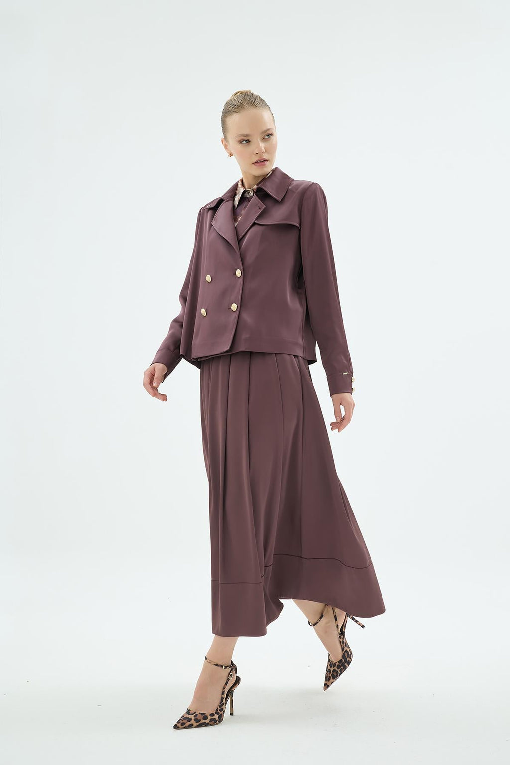 40001 Gigi Yakali Ceket Kahve