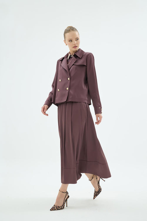 40001 Gigi Yakali Ceket Kahve